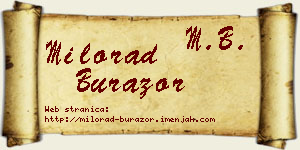 Milorad Burazor vizit kartica